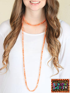 60" Bright Orange Bead Necklace