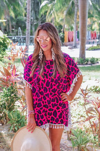 Pink Leopard Cover Up