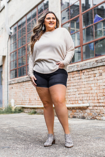 Black Wash High Rise Distressed Denim Shorts