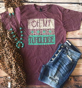 Maroon Oh My Turquoise Tee