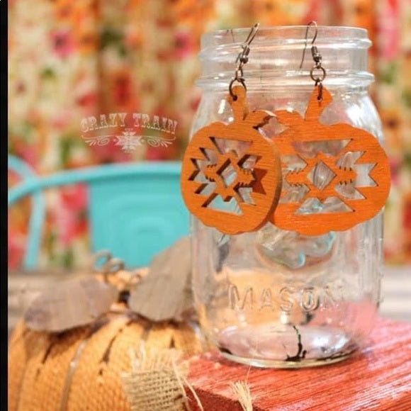 Pumpkin Spice Wood Earrings