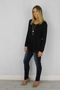 Black 3/4 Length Basic Top