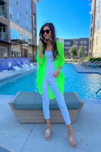 Sunny And 75 Neon Green Kimono