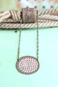 Pink Panache Crystal Oval Pendant Necklace