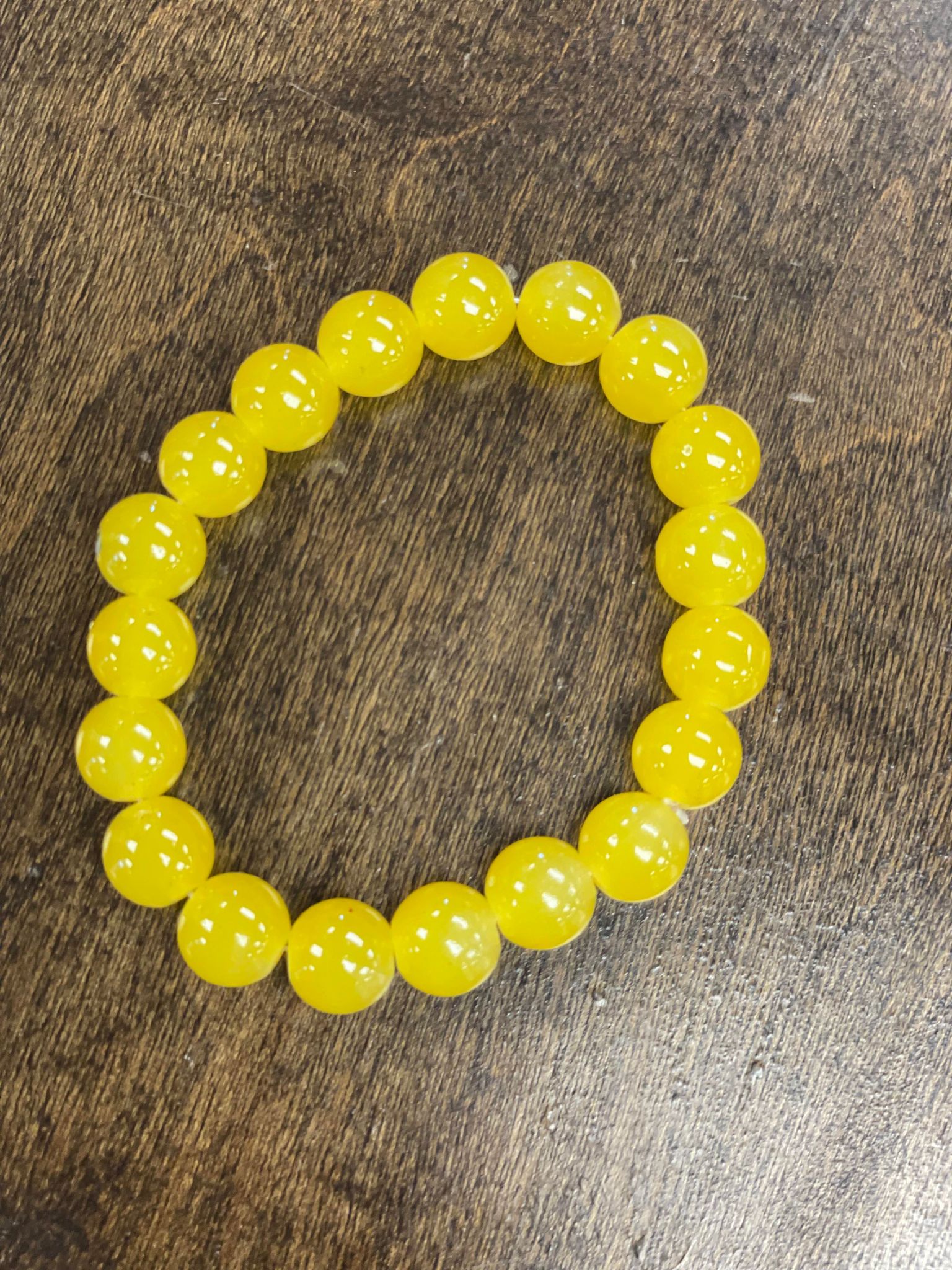 Yellow 10mm Bead Bracelet