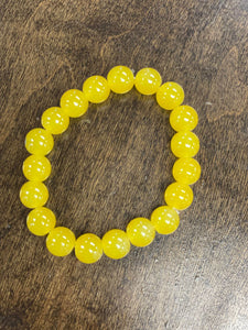 Yellow 10mm Bead Bracelet