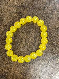 Yellow 10mm Bead Bracelet