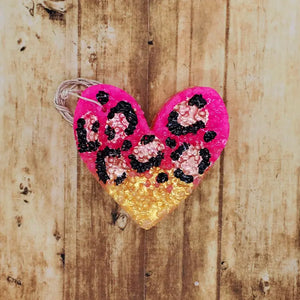 Gold/Pink Leopard Heart Smelly Jelly