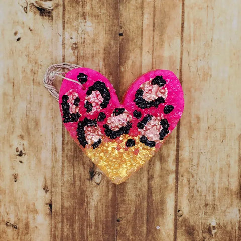 Gold/Pink Leopard Heart Smelly Jelly