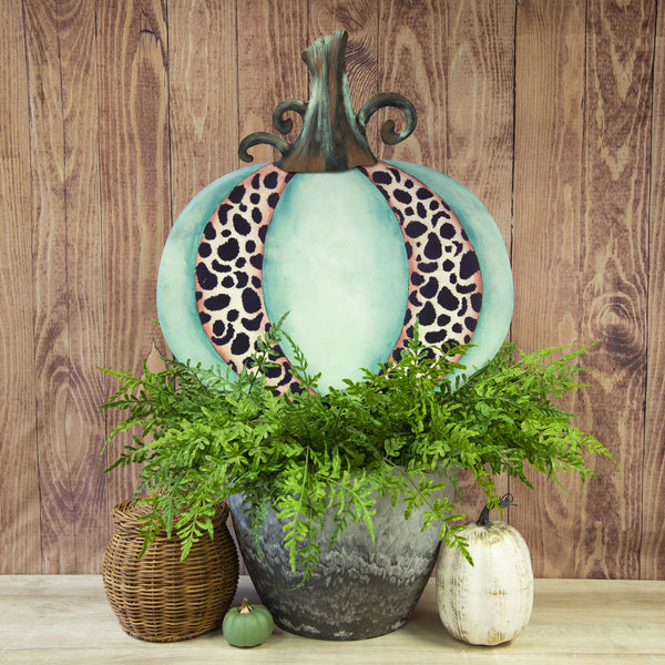 Mint & Leopard Striped Pumpkin