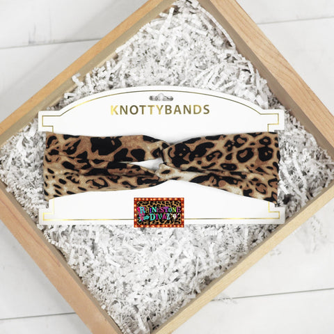 Brown Leopard SMALL Spot Knotty Head Bands