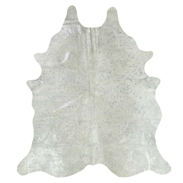 Acid Wash on White Cowhide Rug large size approx 6x7 ft