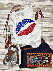 Foil Lips Flag Tank