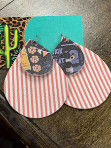 Pin Stripe Halloween Earrings