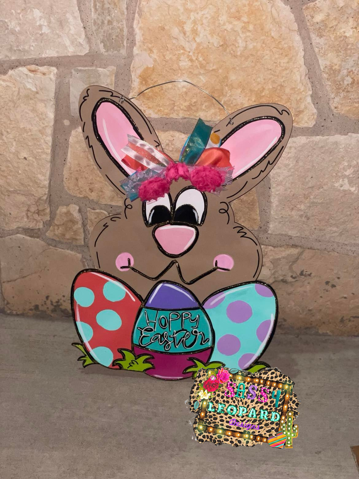 Hoppy Easter 24" Bunny Doorhanger