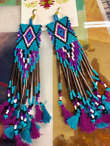 Turquoise/Purple Pocahontas Earrings