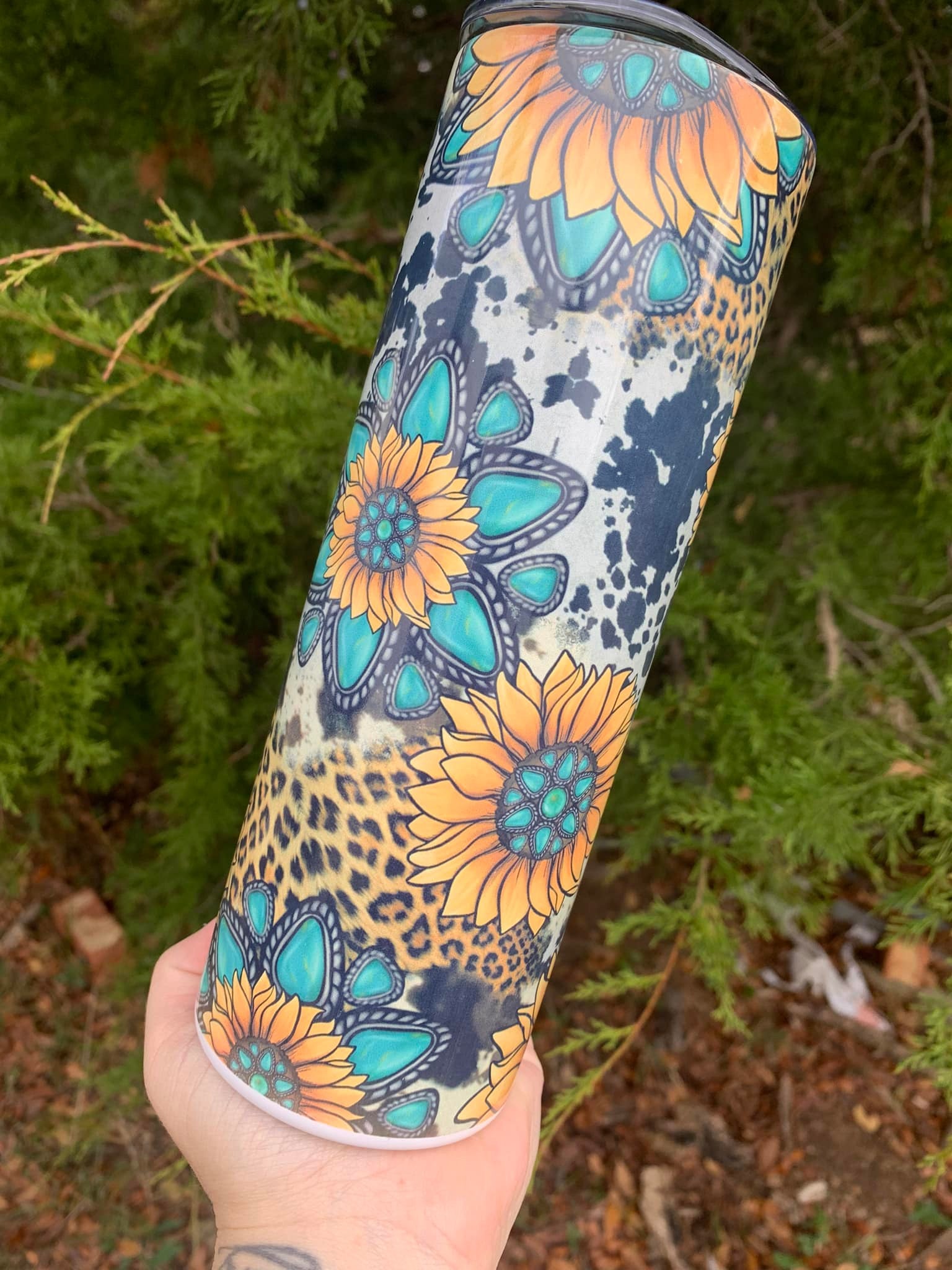 Sunflower Leopard Tumbler