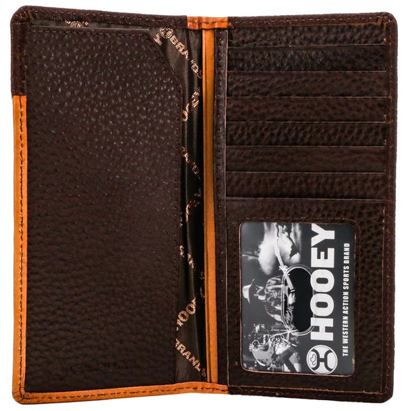 "TOP NOTCH" RODEO HOOEY WALLET TAN/ BROWN W/IVORY LEATHER