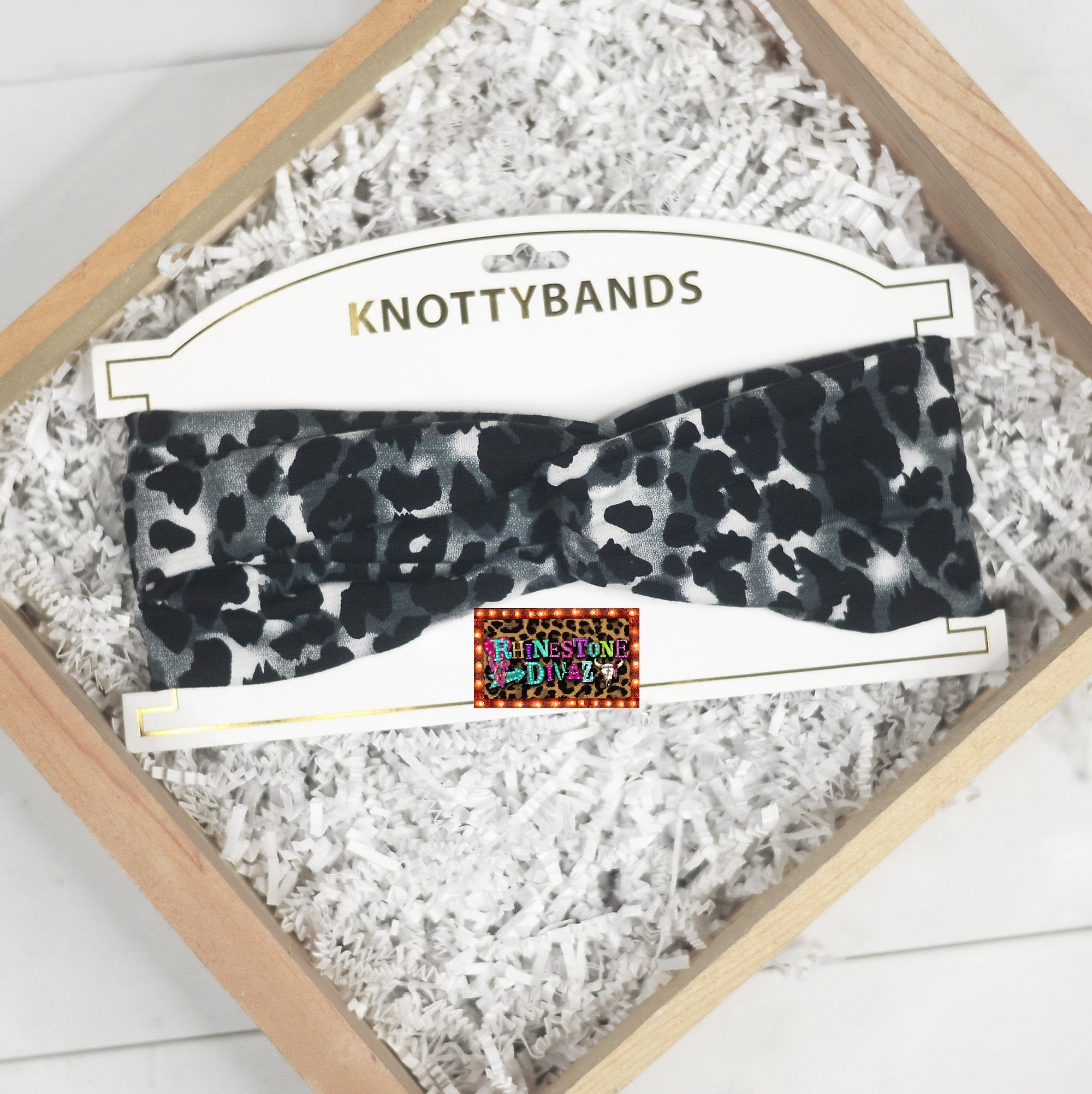 Black Leopard Knotty Head Band