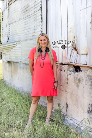 Neon Coral Druzy Dress