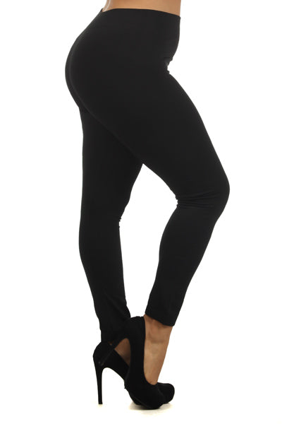 Curvy Black Fleece Lined Leggings