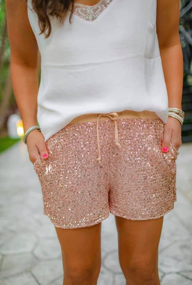 Rose Gold VIP Status Drawstring Shorts