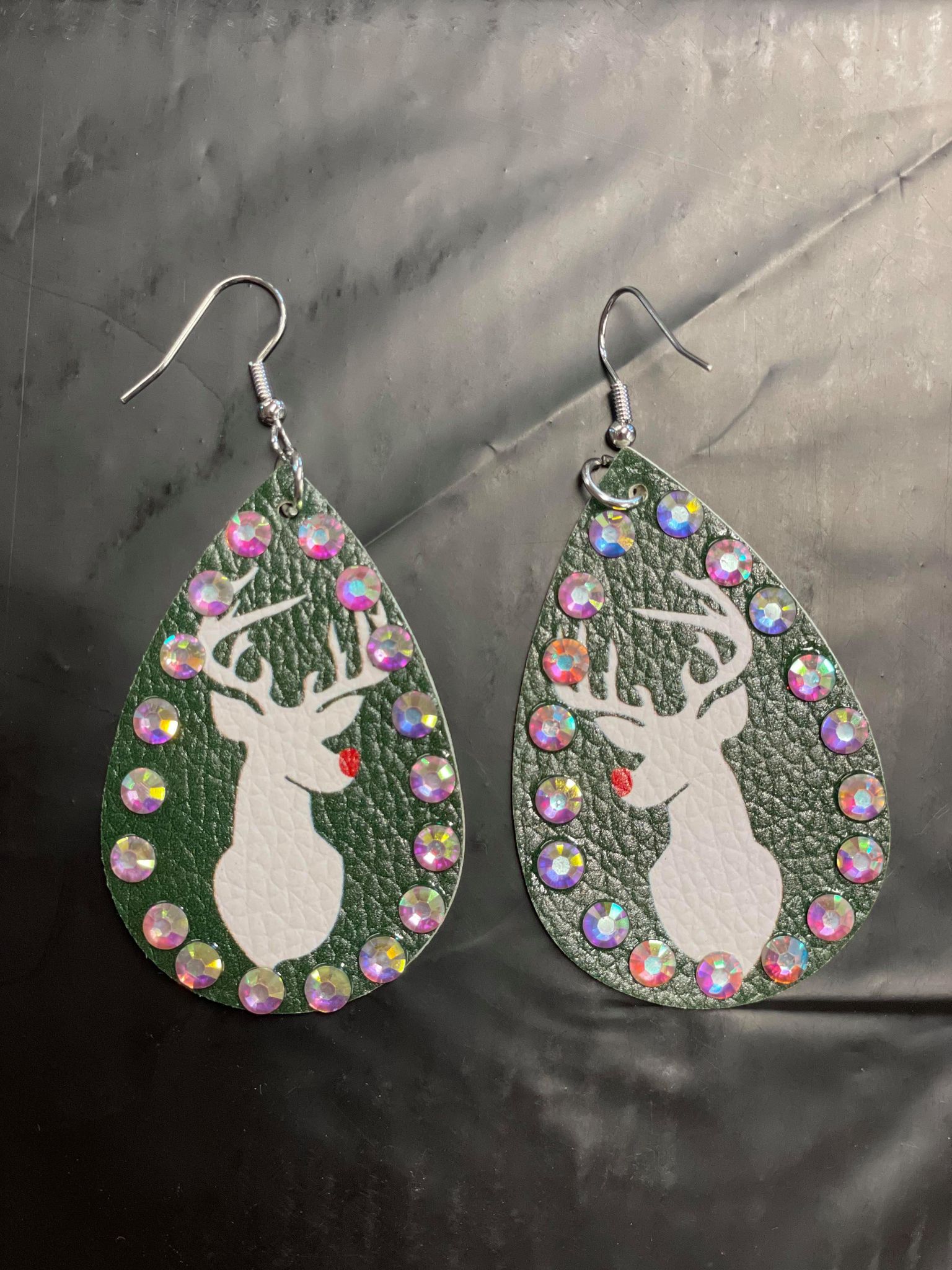 Rhinestone Rudolph Earrings