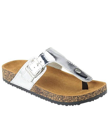 Silver Patent Birk Sandal