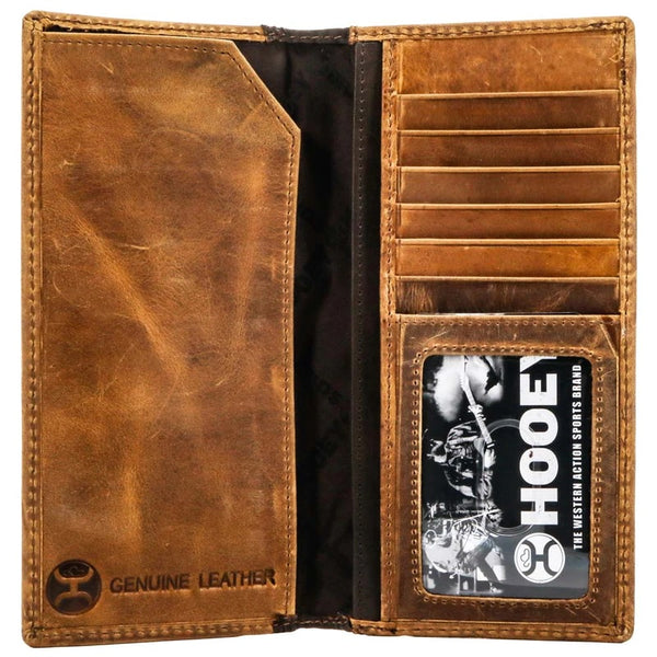 "HOG " TAN & BROWN LEATHER RODEO WALLET