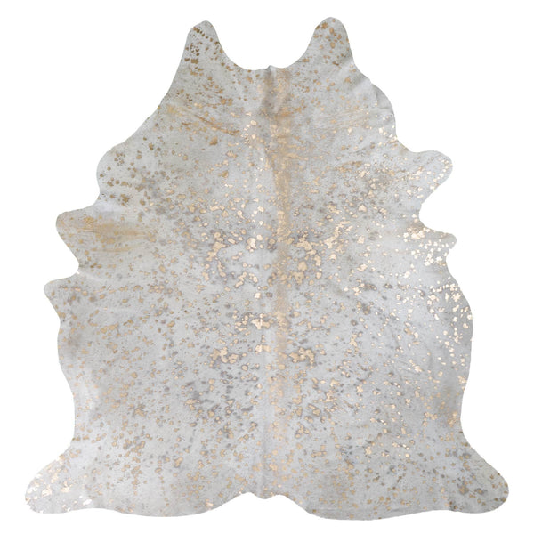 Acid Wash on White Cowhide Rug large size approx 6x7 ft