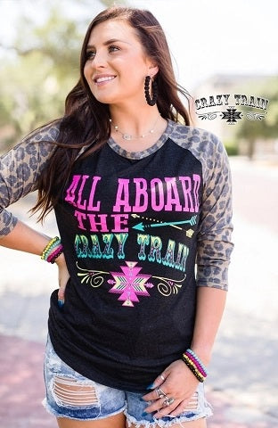 All Aboard The Crazy Train Raglan