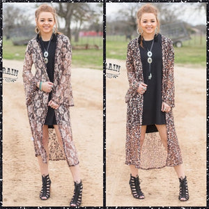 Ava Ja Leopard Lace Reversible Duster