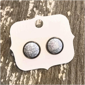 White Stone Studs