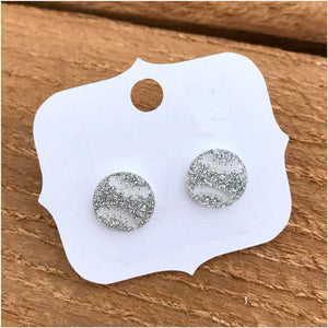 Acrylic Baseball Stud Earrings