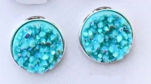 Bright Turquoise Druzy Earrings