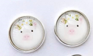 Pig Druzy Earrings