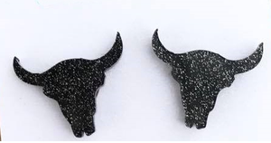 Black Bull Acrylic Earrings