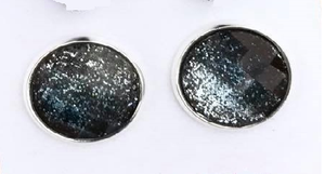 Black/Silver Druzy Earrings
