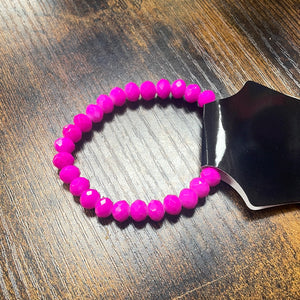 Neon Pink Bead Bracelet