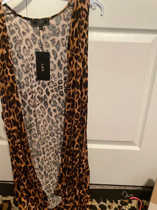 Leopard Long Cardi Vest