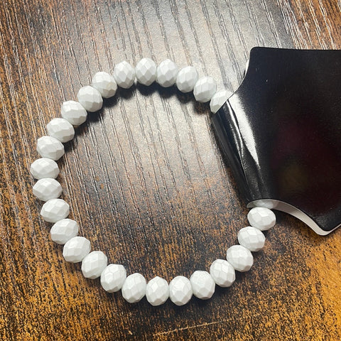 White Stone Bead Bracelet